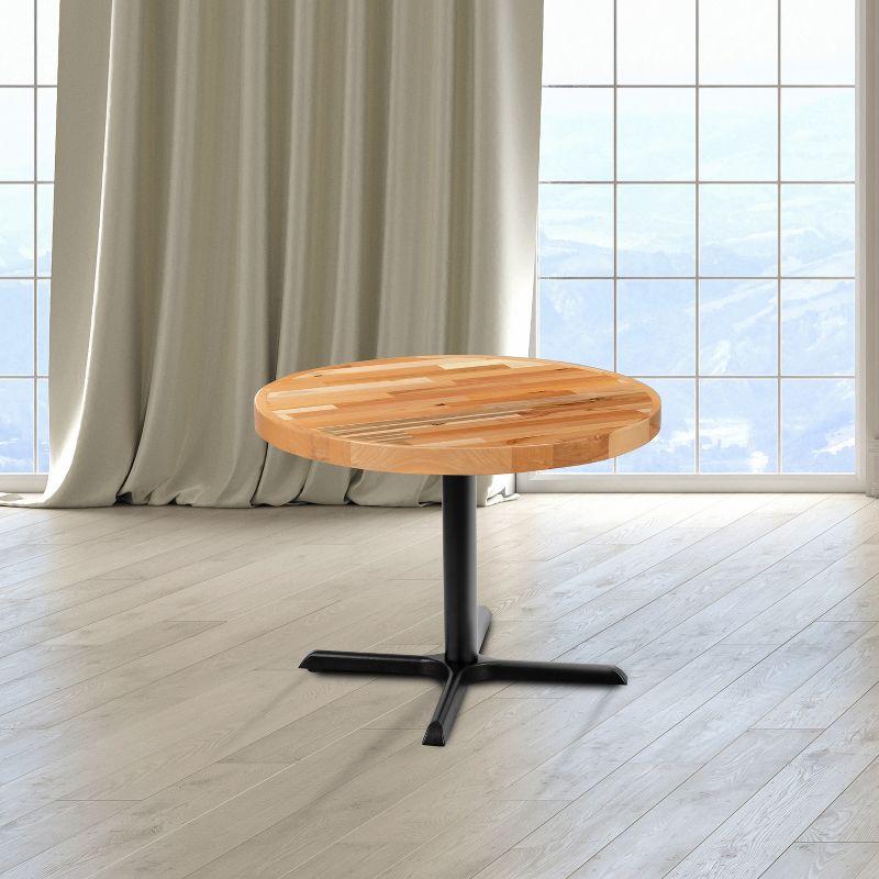 Eco-Friendly 30" Round Butcher Block Style Solid Wood Table Top