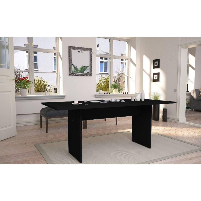 67.91" Black Reclaimed Wood Rectangular Dining Table