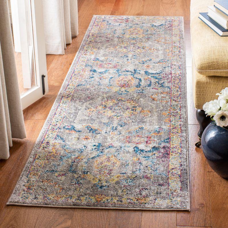 Bristol BTL347 Power Loomed Indoor Runner Rug - Grey/Blue - 2'3"x10' - Safavieh