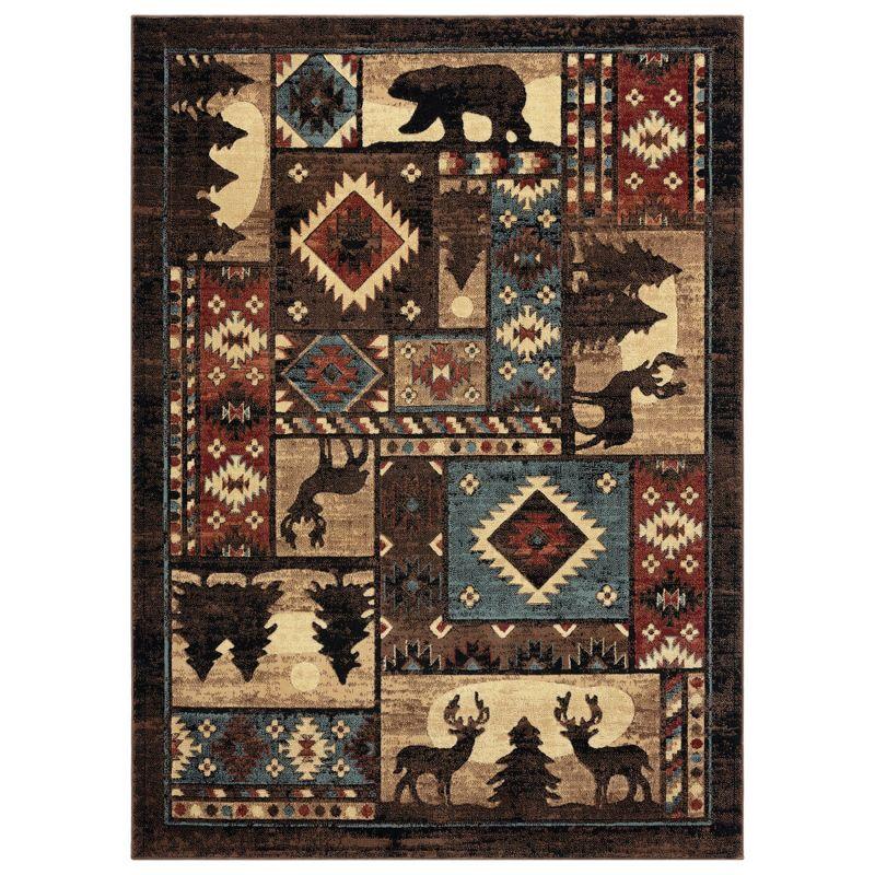 Rustic Red and Brown Wildlife 8' x 10' Area Rug