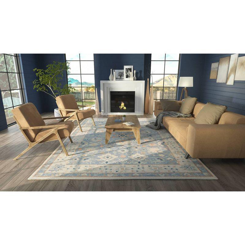 Momeni 3'3"x5' Anatolia Mae Medallion Machine Loomed Area Rug Blue: Wool & Nylon, Low Pile, Indoor Classic Rectangle Rug