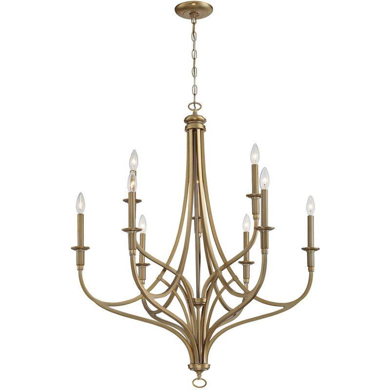 Minka Lavery Brushed Honey Gold Chandelier 34" Wide Modern 9-Light Fixture for Dining Room House Foyer Kitchen Entryway Bedroom