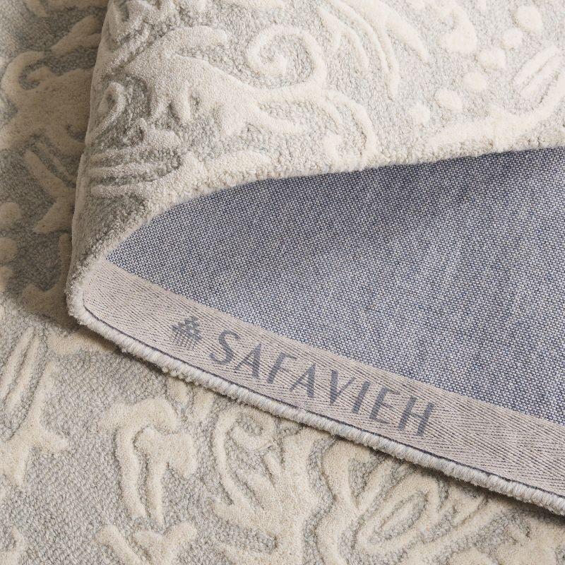 Blossom BLM107 Hand Tufted Indoor Accent Rug - Sage/Ivory - 3'x5' - Safavieh