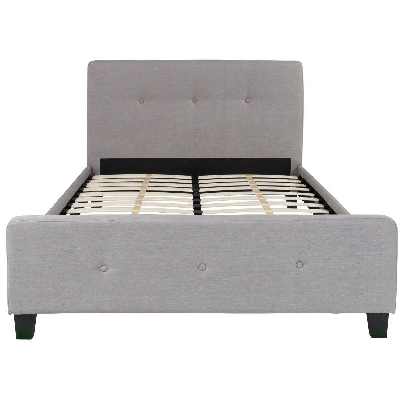 Flash Furniture Tribeca Full Size Tufted Upholstered Platform Bed in Light Gray Fabric
