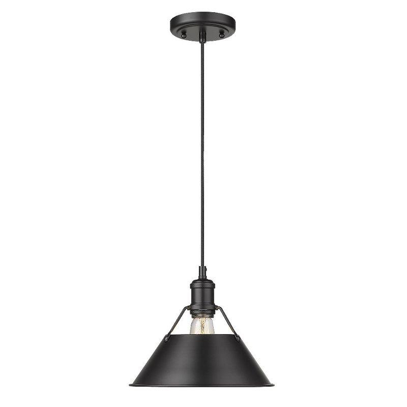 Golden Lighting Orwell 1-Light Pendant in Matte Black