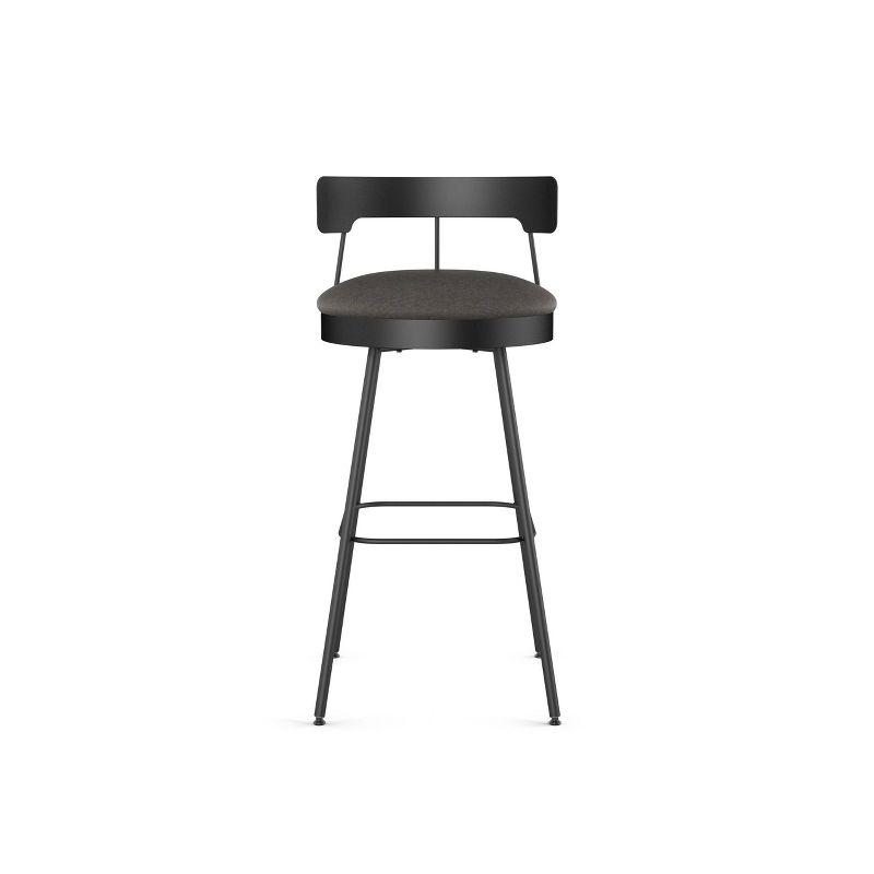 Monza Swivel Counter Height Barstool Dark Gray - Amisco: Upholstered, Metal Frame, 300 lbs Capacity