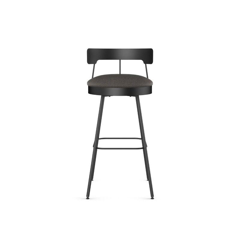 Monza 26" Swivel Counter Stool in Dark Grey Polyurethane & Black Metal