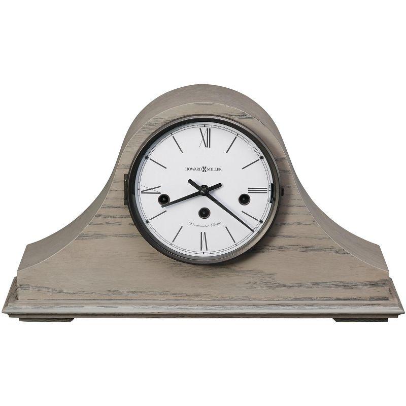 Howard Miller® Lakeside Modern & Contemporary Roman Numeral Oak Wood Key-Wind/Westminster Tabletop Clock in Gold