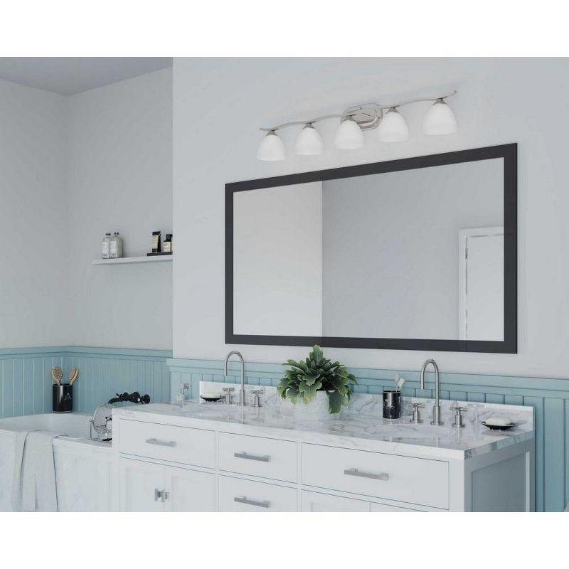 Progress Lighting Laird 5-Light Bath Vanity, Brushed Nickel, Glass Shade