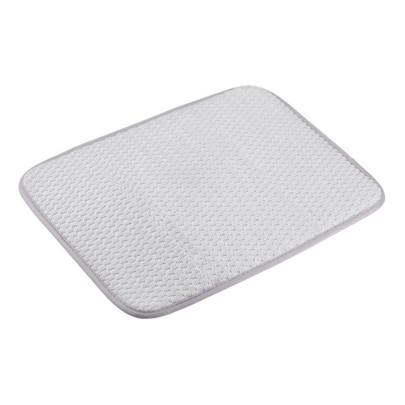 Gray Microfiber Foldable Non-Slip Dish Drying Mat Set