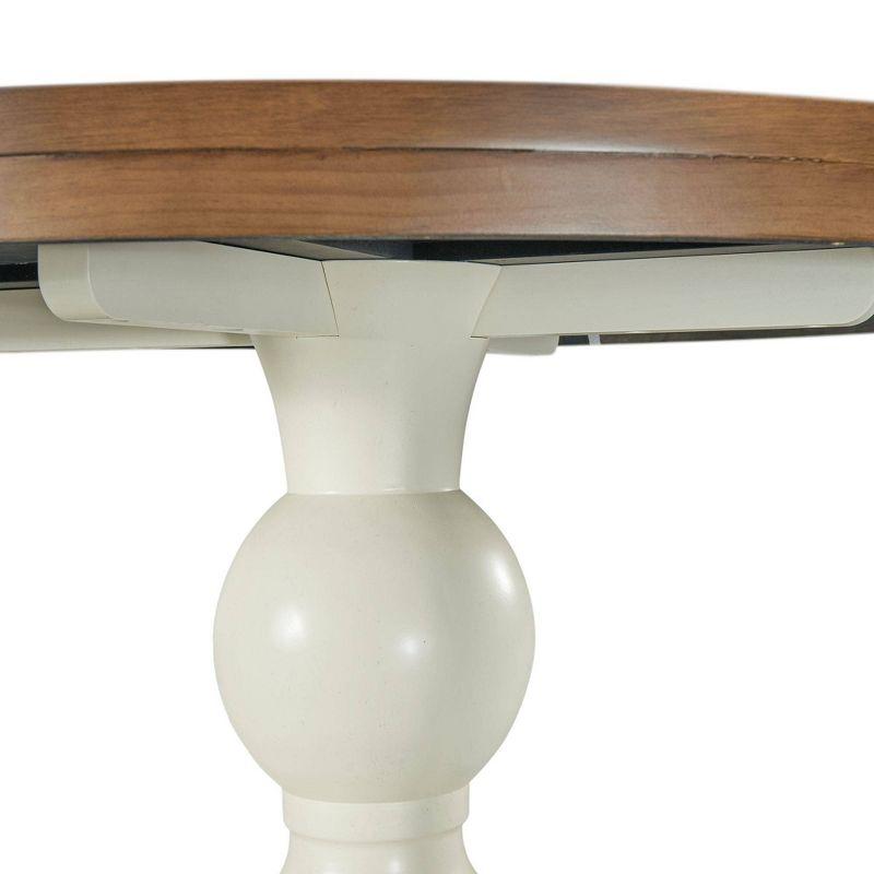 Barrett Round Standard Height Dining Table Natural/White - Picket House Furnishings: Pedestal Base, Seats 4