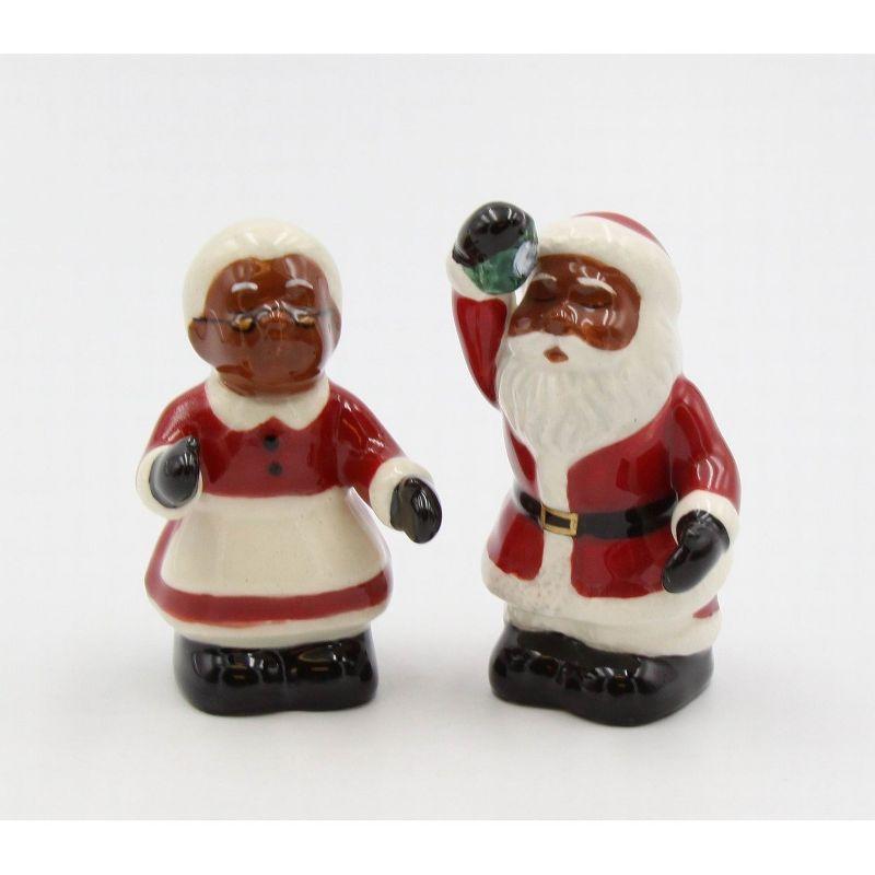 Hand-Painted Ceramic Santa Couple Salt and Pepper Shakers