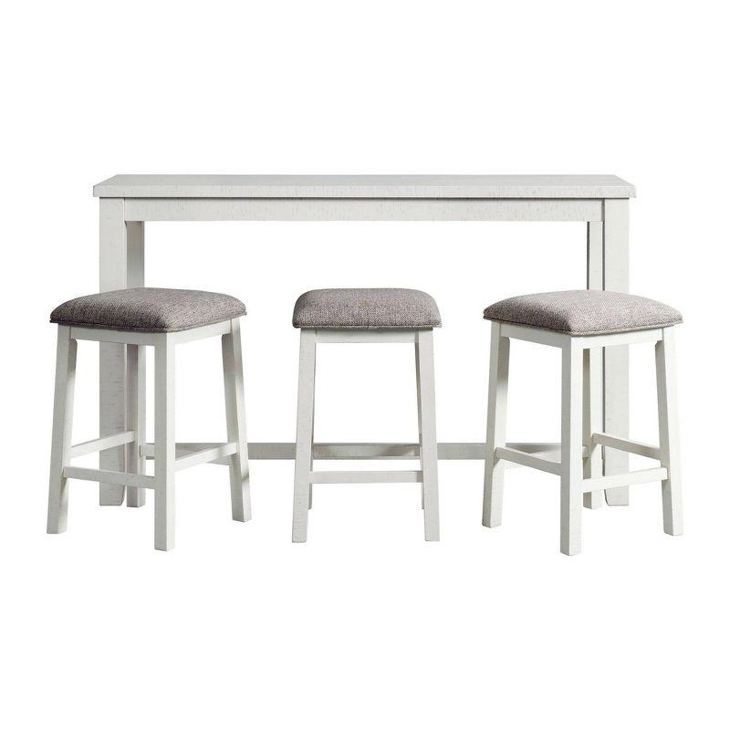 Stanford Multipurpose Dining Table Set White - Picket House Furnishings: 4-Piece, High Top, MDF Frame, Polyester Upholstery