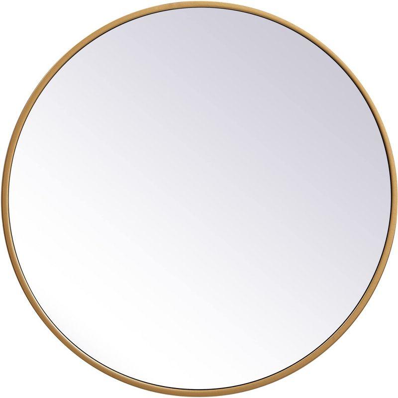 Elegant Lighting Metal frame round mirror 21 inch in Brass