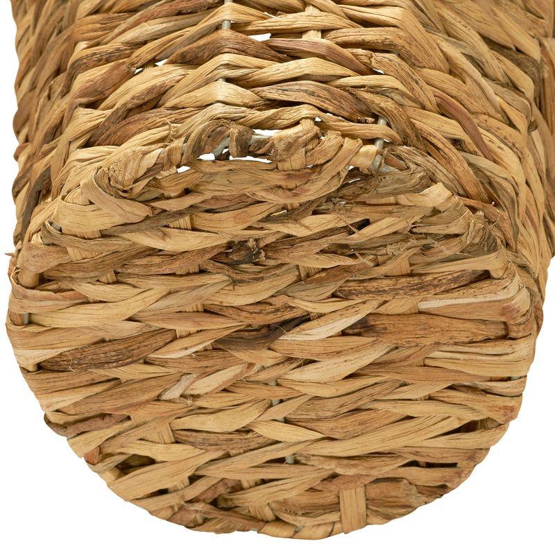 Wicker Waste Basket, Woven Leaf Basket with Wire Frame