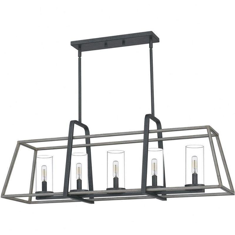 Lincoln Distressed Iron 5-Light Rectangular Chandelier