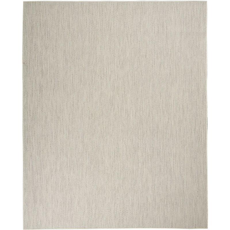 Ivory Silver Geometric Easy Care 8' x 10' Outdoor Rug