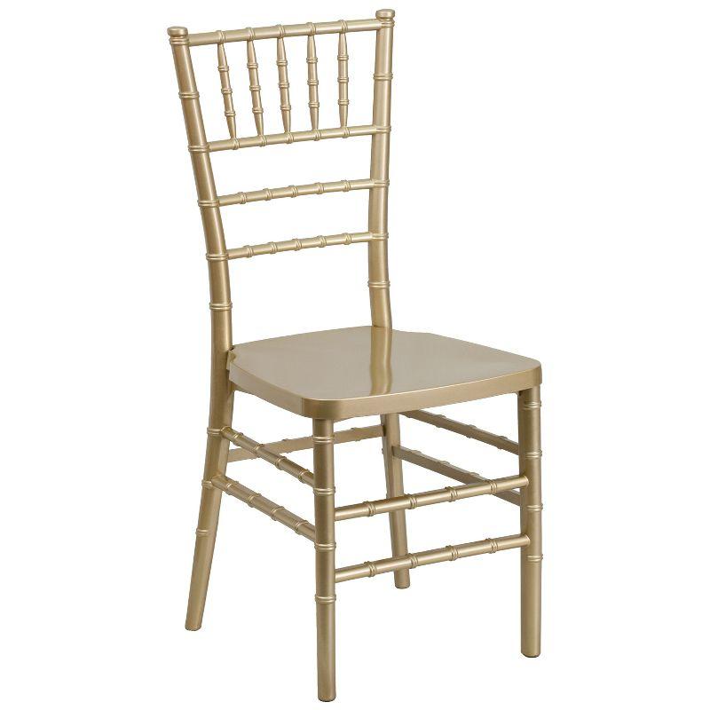 Elegant Gold Resin Chiavari Mid-Back Banquet Chair