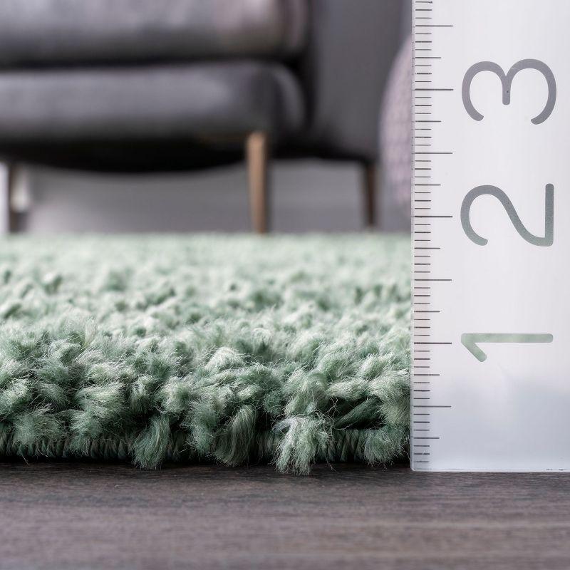 Nuloom Kara Solid 6 Round Shag Indoor Area Rug for Living Room Bedroom Dining Room Nursery, Green