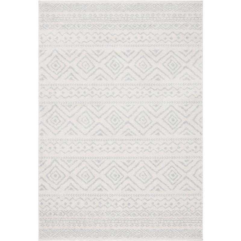 Ivory and Light Grey Hand-knotted Round Wool Area Rug