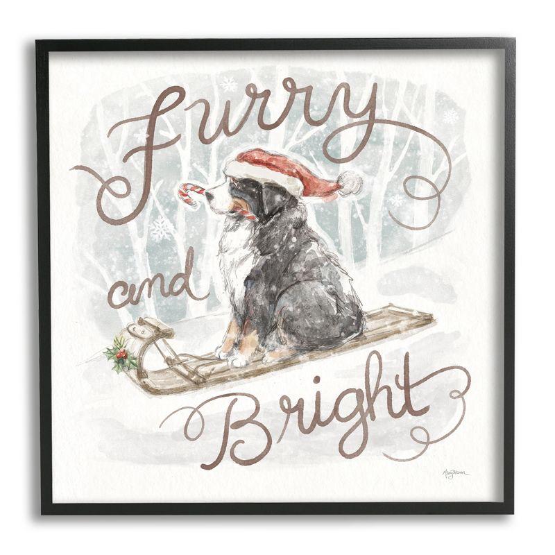 Furry and Bright Dog Canvas Print with Black Frame, 17'' x 17''