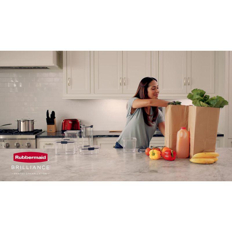 Rubbermaid Brilliance 16 cup Pantry Airtight Food Storage Container: BPA-Free, Clear Plastic, Freezer & Dishwasher-Safe