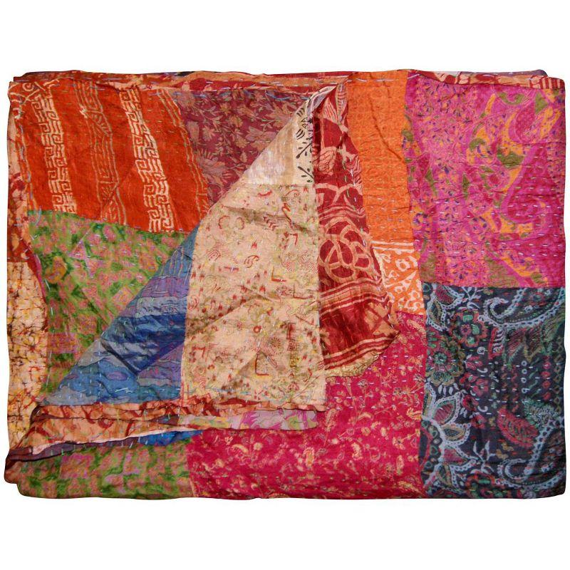 Taj Hotel Kantha Handmade Throw Blanket