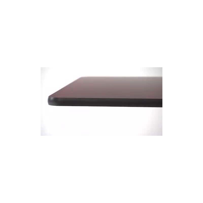 36'' Black and Mahogany Reversible Laminate Square Table Top