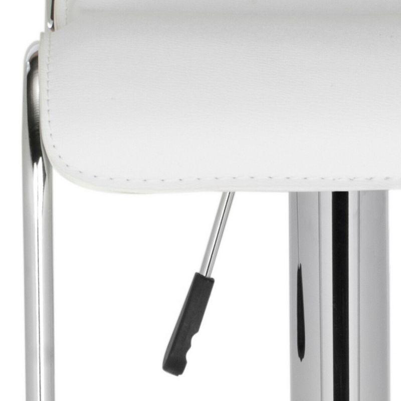 Taronda White Adjustable Swivel Bar Stool with Chrome Base