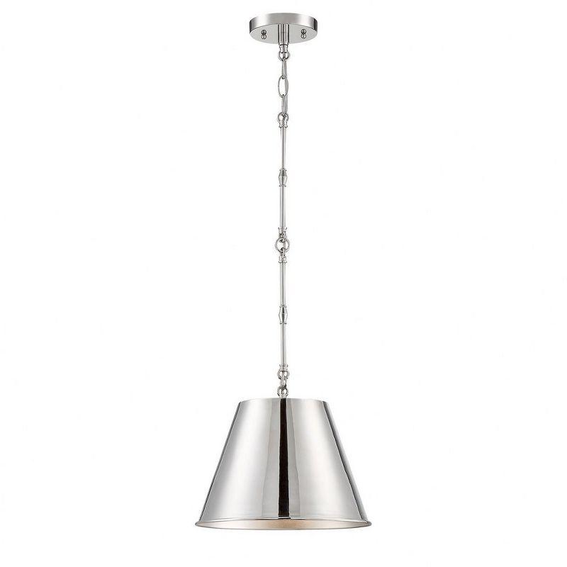 Alden Polished Nickel Mini Pendant Light with Glass Shade