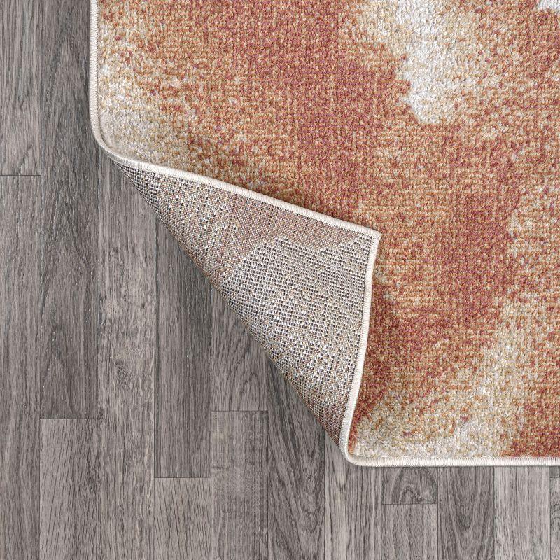 5' x 8' Petalo Abstract Two-Tone Modern Area Rug, Orange/Cream - JONATHAN Y