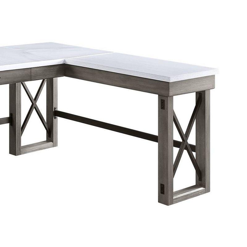 67" Talmar Marble Top Writing Desk with File Drawer & Lift Storage - Acme Furniture