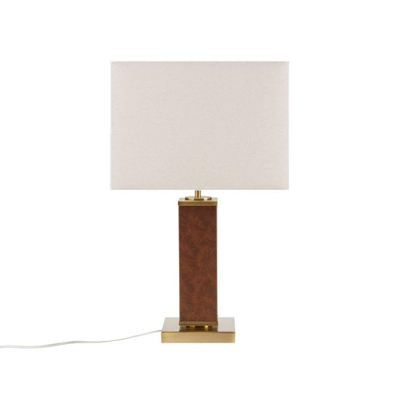 22" H Faux Leather Table Lamp