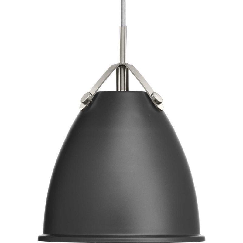 Graphite and Brushed Nickel Modern Coastal Mini-Pendant Light