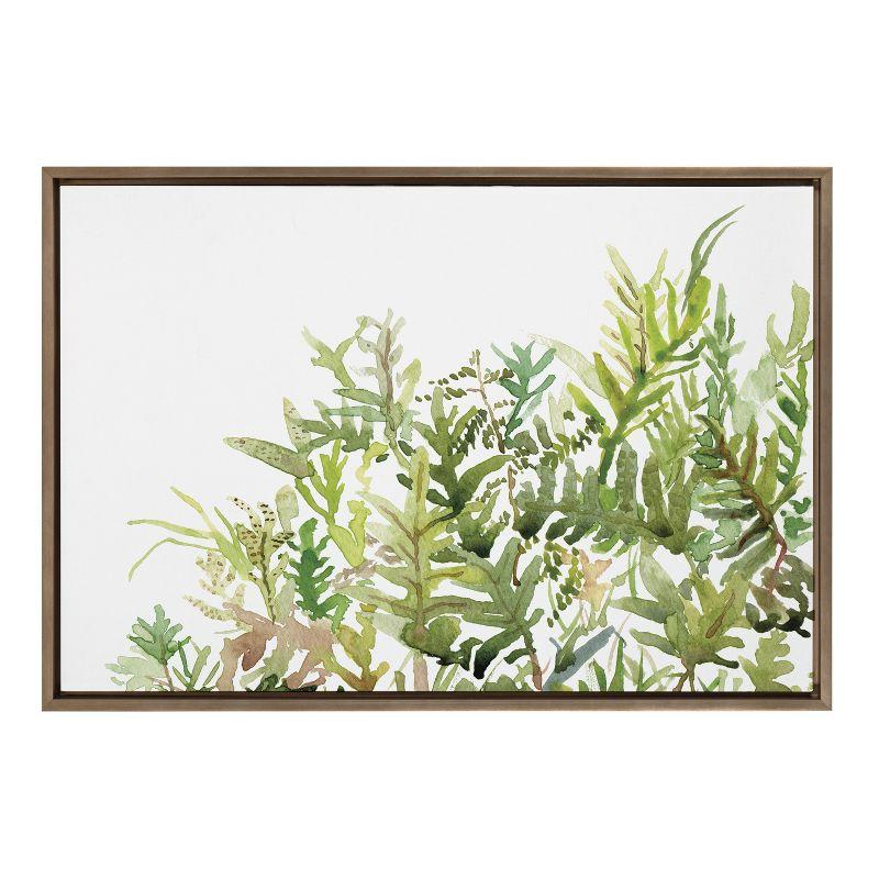 Good Company Greenery Print on Canvas with Gold Frame, 23x33