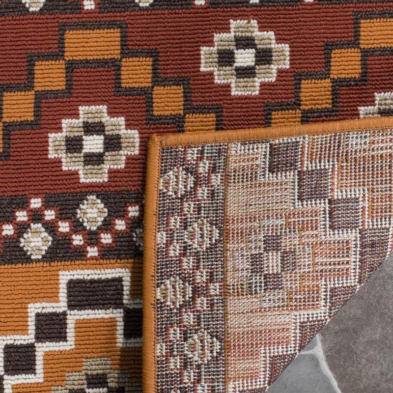 Veranda VER095 Power Loomed Indoor/Outdoor Area Rug - Red/Chocolate - 5'3"x7'7" - Safavieh
