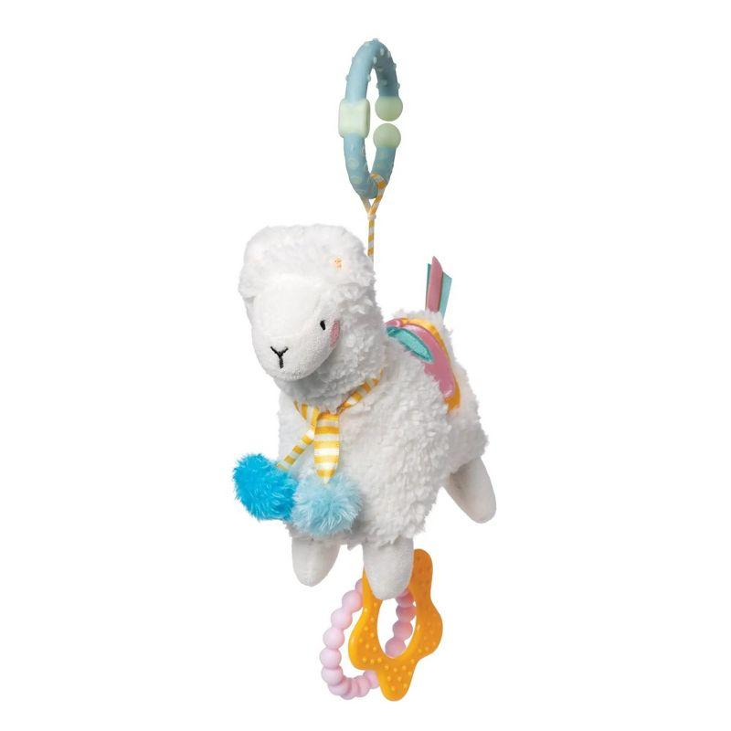 White Llama Clip-on Baby Travel and Teething Toy