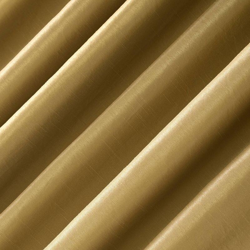 Gold Faux Silk Blackout Back Tab Curtain Panel 50" x 84"