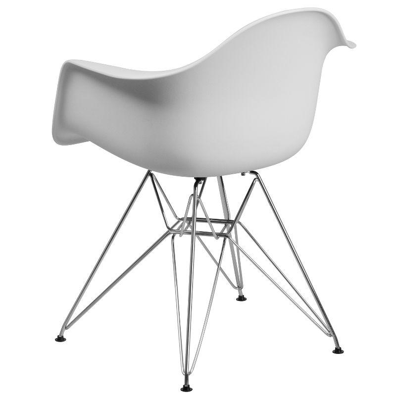 Flash Furniture Alonza Series Plastic Chair with Arms and Chrome Base