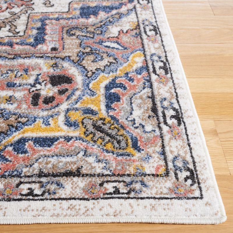 Ivory and Beige 8' x 10' Synthetic Stain-Resistant Area Rug