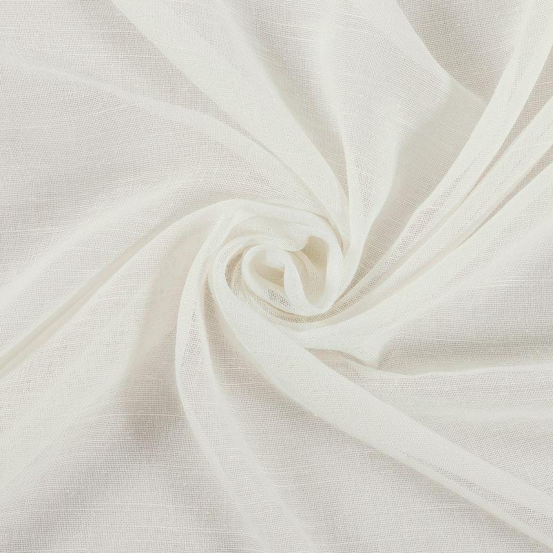 52"x63" Archaeo Light Filtering Slub Textured Linen Blend Black Grommet Top Curtain Panel Ivory: Modern Indoor Curtain