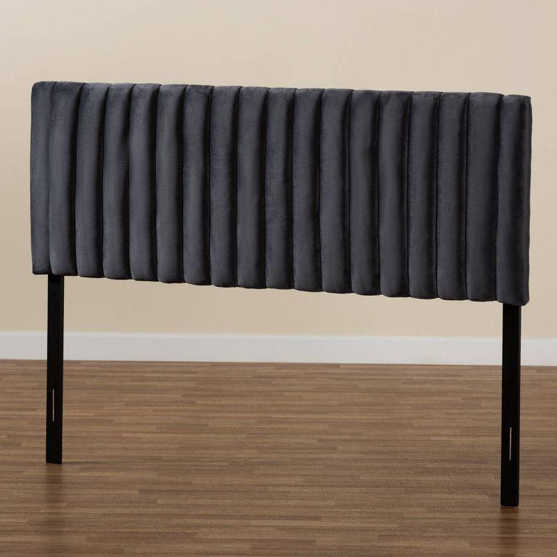 Emile Velvet Fabric Upholstered and Wood Headboard - Baxton Studio