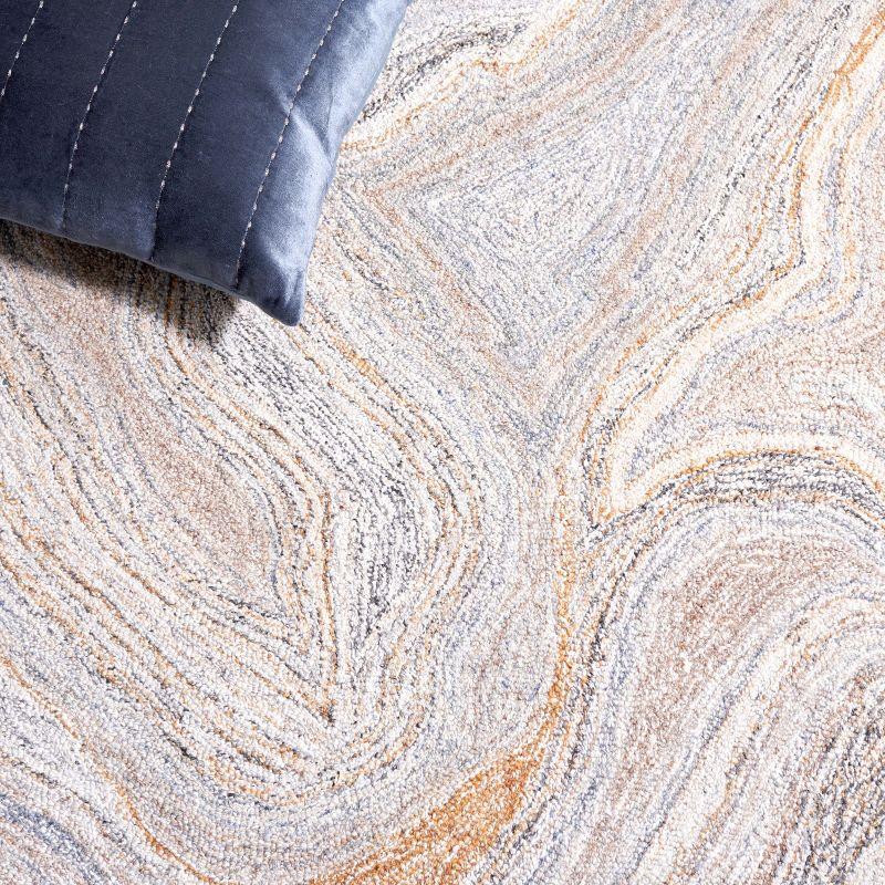 Abstract ABT209 Handmade Tufted Area Rug - Grey/Brown - 6'-0" x 9'-0" - Safavieh