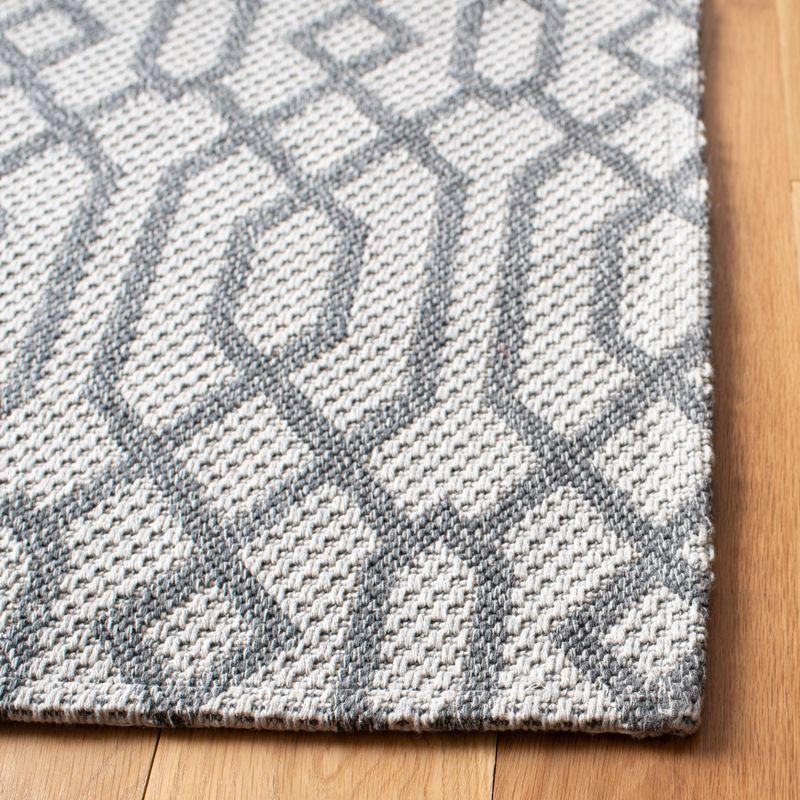 Augustine Anthracite & Light Grey Flatweave Viscose Runner Rug - 2' x 8'