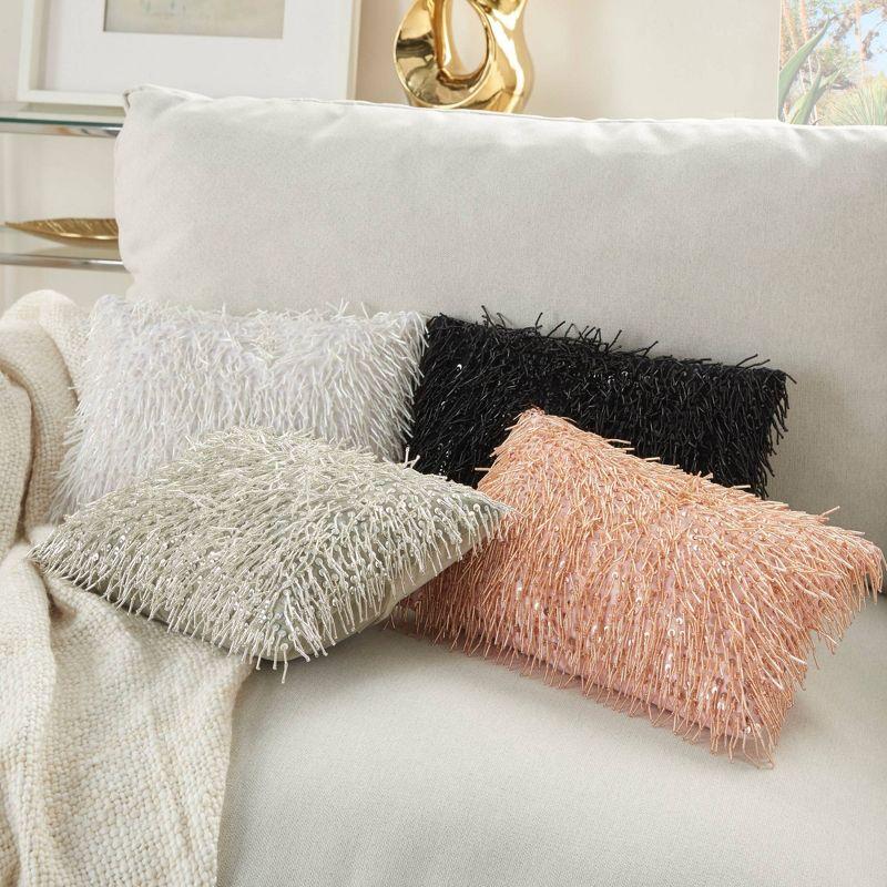 Sequined Cotton Throw Pillow