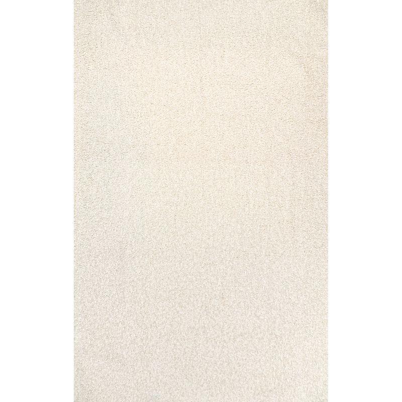 Elysian White Shaggy Faux Sheepskin 3' x 5' Washable Rug