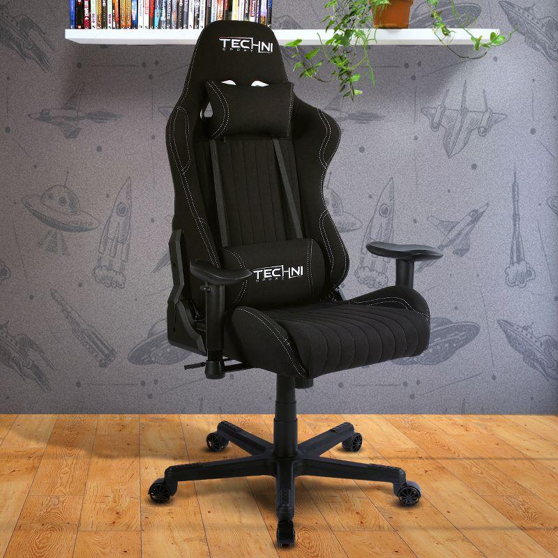 Techni Sport Techni Sport Adjustable Reclining Ergonomic Swiveling PC & Racing Game Chair in Black