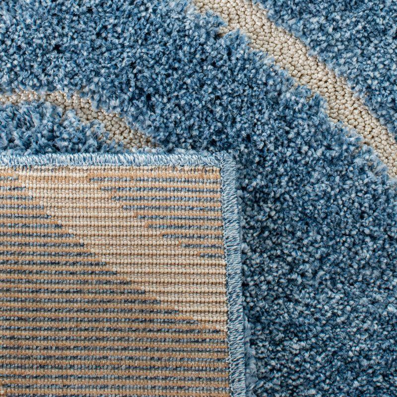 Florida Shag SG455 Power Loomed Area Rug - Light Blue/Cream - 4'x4' - Safavieh.