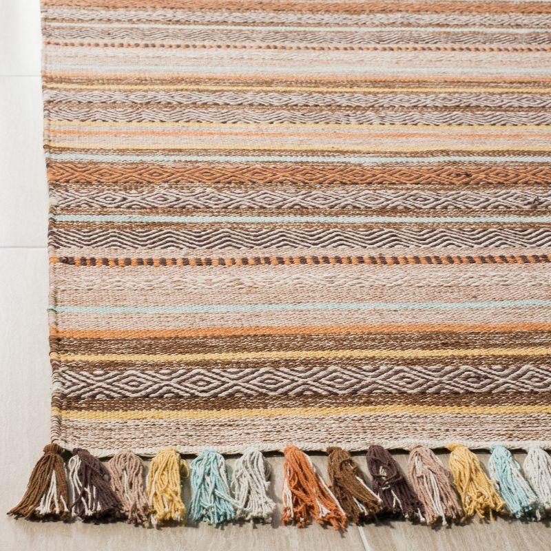 Coastal Charm Brown/Multi Stripe Cotton 2'3" x 8' Runner Rug