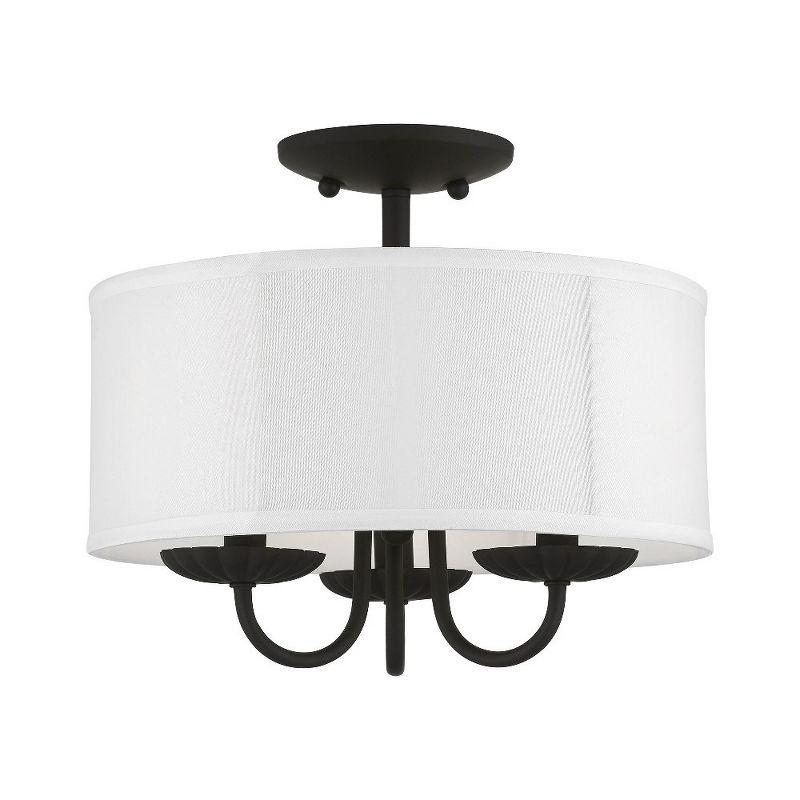 Livex Lighting Brookdale 3 - Light Semi-Flush Mount in  Black